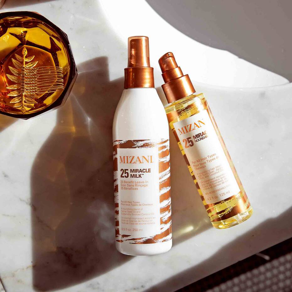 Mizani Nourishing Hair Oil, For All Hair Types, Infused with Coconut and Jojoba Oil, 25 Miracle Oil