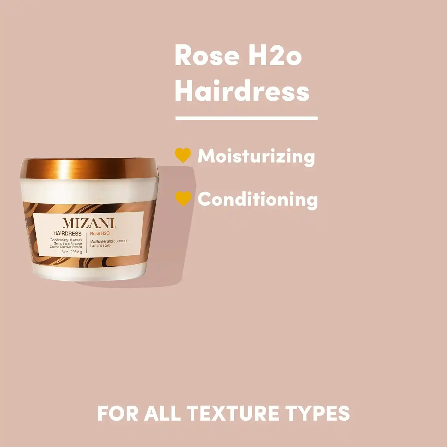Mizani Leave-In Conditioner, For Curly To Tightly-Coiled Hair Types, Replenishes Moisture and Softens Hair, With Chamomile and Rosemary Oil, Styling Rose H2O Hairdress, 250ml - Image 4